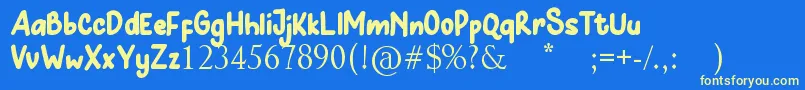 Hunny Bummy Font – Yellow Fonts on Blue Background