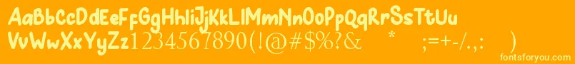 Hunny Bummy Font – Yellow Fonts on Orange Background