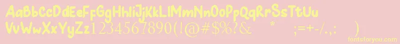 Hunny Bummy Font – Yellow Fonts on Pink Background