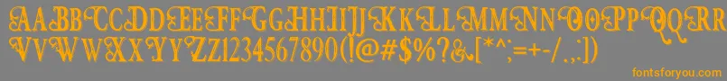 Hunter Heart   Free Font Font – Orange Fonts on Gray Background