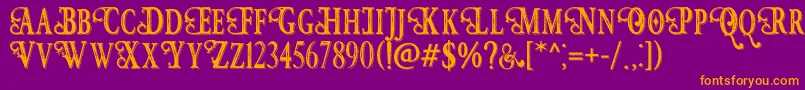 Hunter Heart   Free Font Font – Orange Fonts on Purple Background