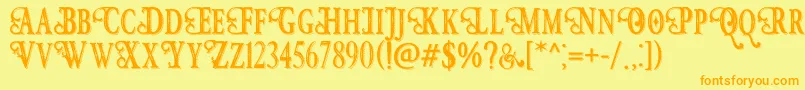 Hunter Heart   Free Font Font – Orange Fonts on Yellow Background