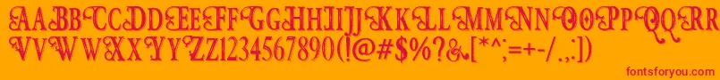Hunter Heart   Free Font Font – Red Fonts on Orange Background