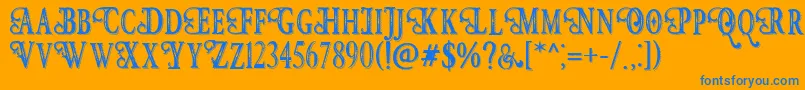 Hunter Heart   Free Font Font – Blue Fonts on Orange Background