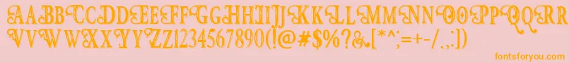 Hunter Heart   Free Font-fontti – oranssit fontit vaaleanpunaisella taustalla