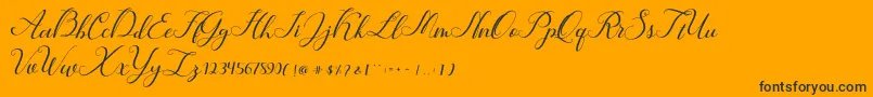 Hunter-Schriftart – Schwarze Schriften auf orangefarbenem Hintergrund