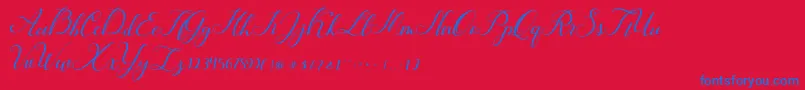フォントHunter – 赤い背景に青い文字