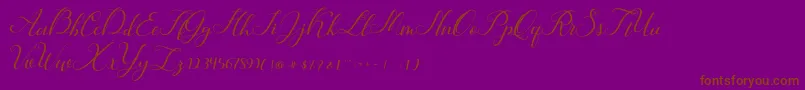 Hunter-Schriftart – Braune Schriften auf violettem Hintergrund