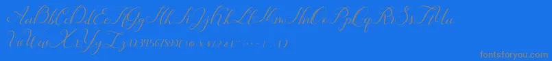 Hunter-Schriftart – Graue Schriften auf blauem Hintergrund