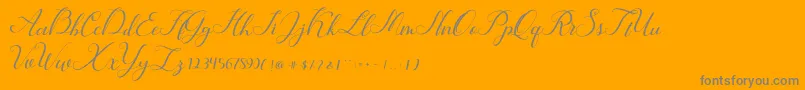 Hunter-Schriftart – Graue Schriften auf orangefarbenem Hintergrund