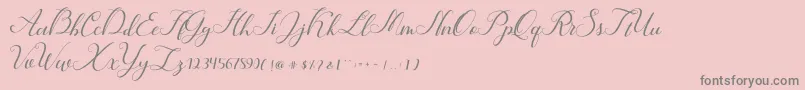 Hunter-Schriftart – Graue Schriften auf rosa Hintergrund