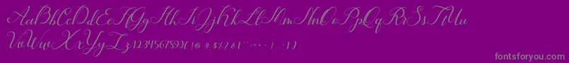 Hunter-Schriftart – Graue Schriften auf violettem Hintergrund