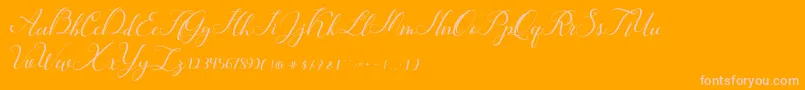 Hunter Font – Pink Fonts on Orange Background