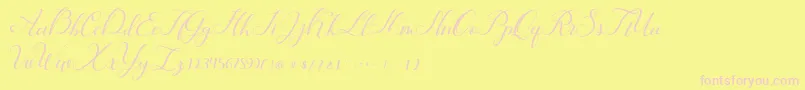 Hunter-fontti – vaaleanpunaiset fontit keltaisella taustalla