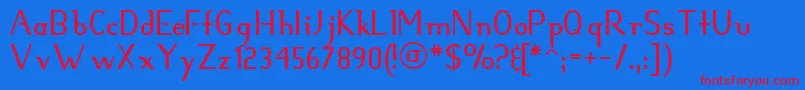 Hunter Font – Red Fonts on Blue Background