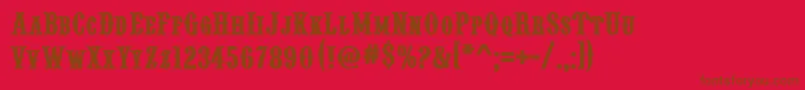 Pointedly Font – Brown Fonts on Red Background