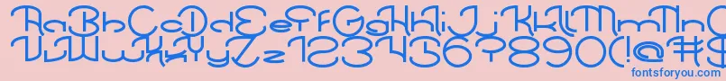 Czcionka ChintyaAwuy – niebieskie czcionki na różowym tle