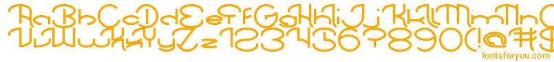 Fonte ChintyaAwuy – fontes laranjas em um fundo branco