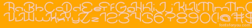 ChintyaAwuy-Schriftart – Rosa Schriften auf orangefarbenem Hintergrund
