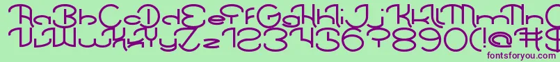 ChintyaAwuy-Schriftart – Violette Schriften auf grünem Hintergrund