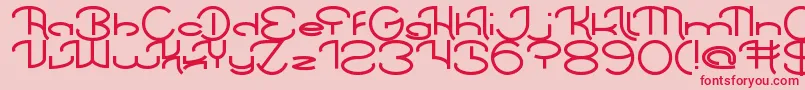 Czcionka ChintyaAwuy – czerwone czcionki na różowym tle