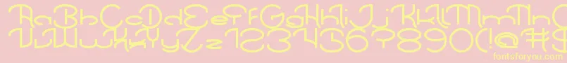 Fonte ChintyaAwuy – fontes amarelas em um fundo rosa