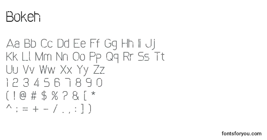 characters of bokeh font, letter of bokeh font, alphabet of  bokeh font
