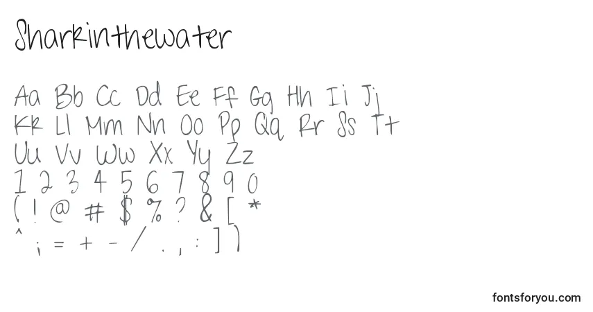 characters of sharkinthewater font, letter of sharkinthewater font, alphabet of  sharkinthewater font