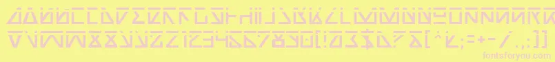 Nickla-fontti – vaaleanpunaiset fontit keltaisella taustalla