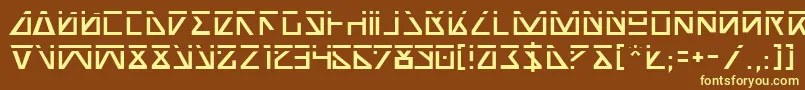 Nickla-fontti – keltaiset fontit ruskealla taustalla
