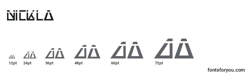 Nickla font sizes