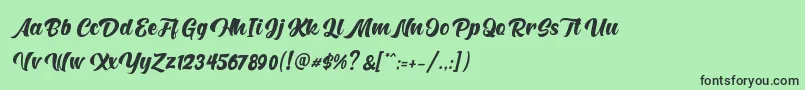 フォントHunters – 緑の背景に黒い文字