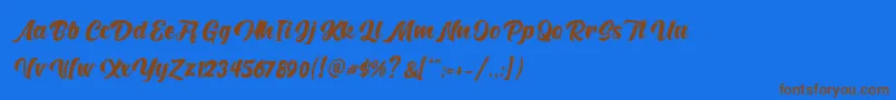 Lisätietoja Hunters-fontista Hunters-fontti – ruskeat fontit sinisellä taustalla