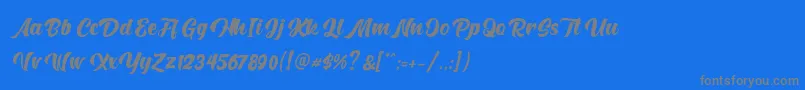 フォントHunters – 青い背景に灰色の文字