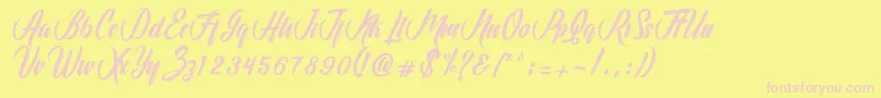 More about Hunting Font Hunting Font – Pink Fonts on Yellow Background