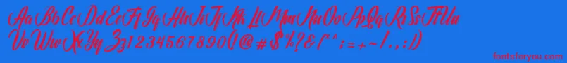 Hunting Font – Red Fonts on Blue Background