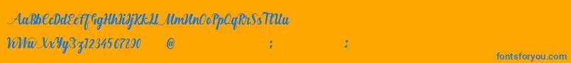 Hurringtown Font – Blue Fonts on Orange Background