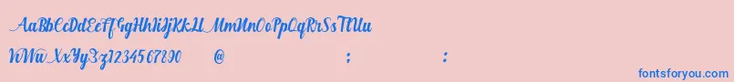 Hurringtown Font – Blue Fonts on Pink Background