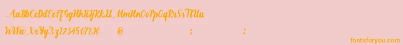 Hurringtown-Schriftart – Orangefarbene Schriften auf rosa Hintergrund