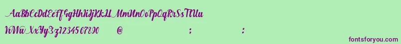 Hurringtown Font – Purple Fonts on Green Background