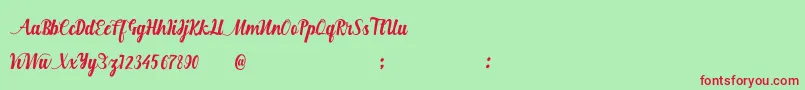 Hurringtown Font – Red Fonts on Green Background