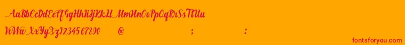 Hurringtown Font – Red Fonts on Orange Background