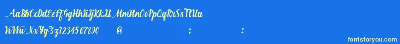 Hurringtown Font – Yellow Fonts on Blue Background