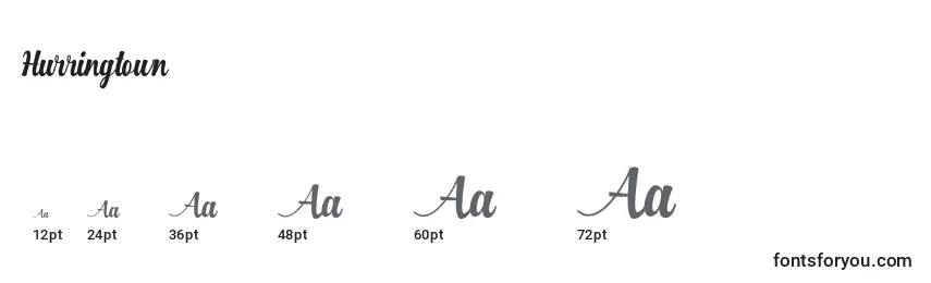 Hurringtown Font Sizes