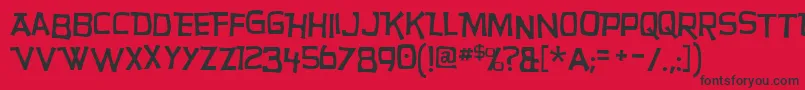 フォントhurry up – 赤い背景に黒い文字