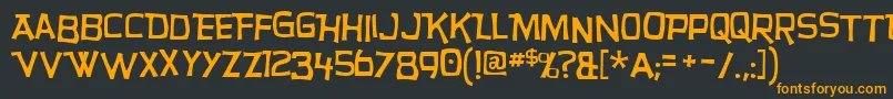 フォントhurry up – 黒い背景にオレンジの文字