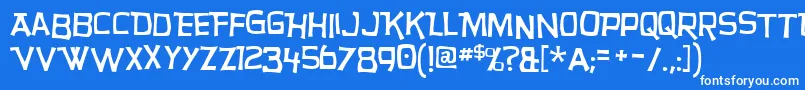 フォントhurry up – 青い背景に白い文字