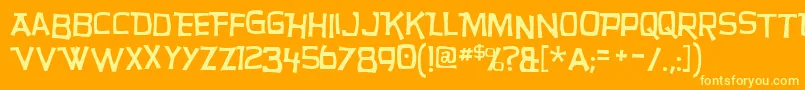 hurry up Font – Yellow Fonts on Orange Background