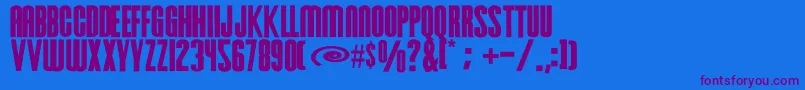Hursheys Font – Purple Fonts on Blue Background
