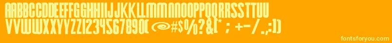 Hursheys Font – Yellow Fonts on Orange Background